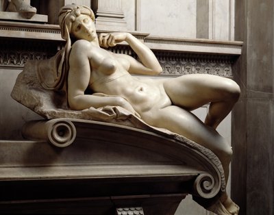 The Tomb of Lorenzo de Medici (detail) by Michelangelo Buonarroti